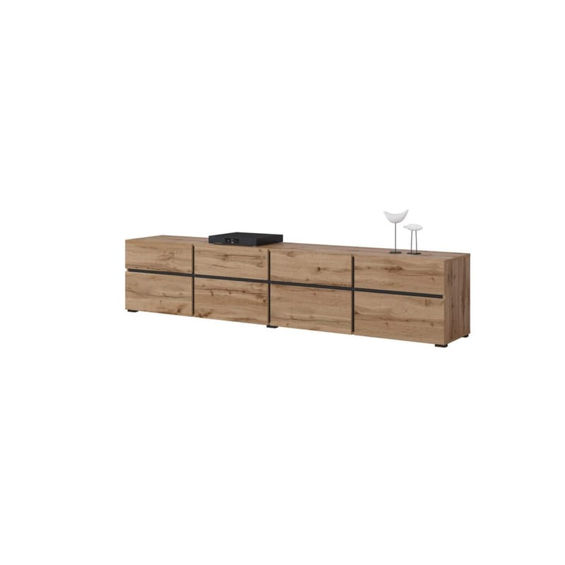 Tv-bänk Cross 4 dörrar med 4 lådor - Wotan Ek - Svart - Möbler - Vardagsrum - Tv-möbler & mediamöbler - Tv-bänkar