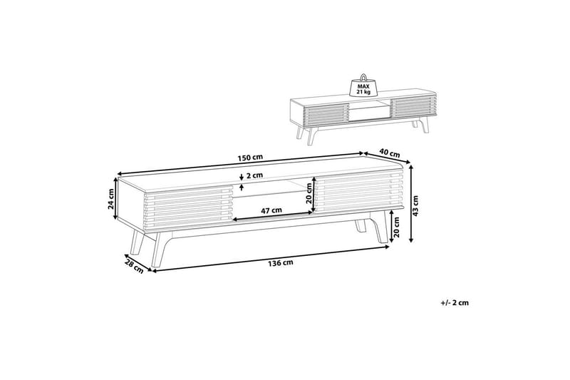 TV-bänk Detroit Ii - Möbler - Vardagsrum - Tv-möbler & mediamöbler - Tv-bänkar
