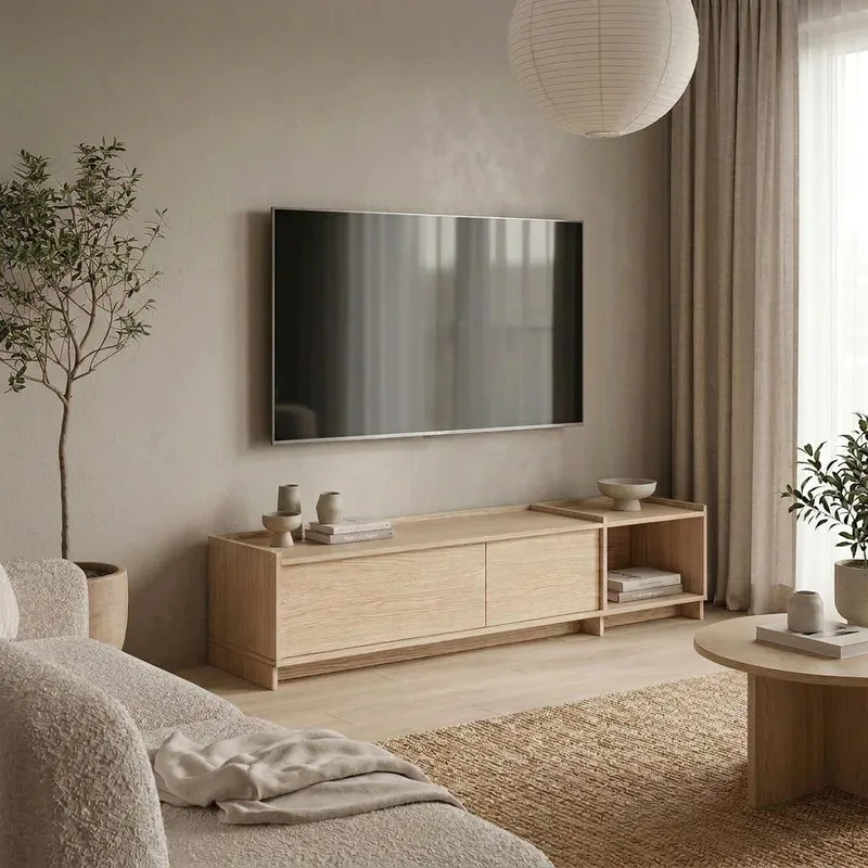 TV-bänk Deyloris 180 cm - ljust naturträ - Möbler - Vardagsrum - Tv-möbler & mediamöbler - Tv-bänkar