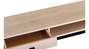TV-bänk Eiknor 120 cm - Vitpigmenterad ek / brunlackad ekfaner - Möbler - Vardagsrum - Tv-möbler & mediamöbler - Tv-bänkar