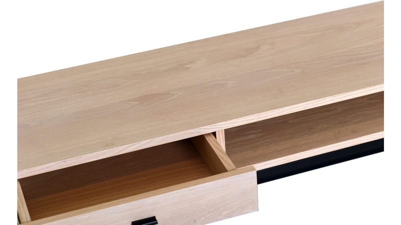 TV-bänk Eiknor 120 cm - Vitpigmenterad ek / brunlackad ekfaner - Möbler - Vardagsrum - Tv-möbler & mediamöbler - Tv-bänkar