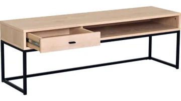 TV-bänk Eiknor 120 cm - Vitpigmenterad ek / brunlackad ekfaner - Möbler - Vardagsrum - Tv-möbler & mediamöbler - Tv-bänkar