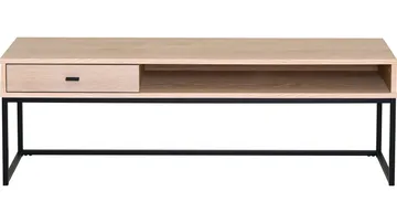 TV-bänk Eiknor 120 cm - Vitpigmenterad ek / brunlackad ekfaner - Möbler - Vardagsrum - Tv-möbler & mediamöbler - Tv-bänkar