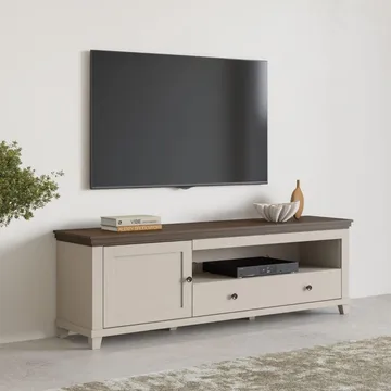 Tv-bänk Evora 1 dörr 1 låda - Ljus Beige - Möbler - Vardagsrum - Tv-möbler & mediamöbler - Tv-bänkar