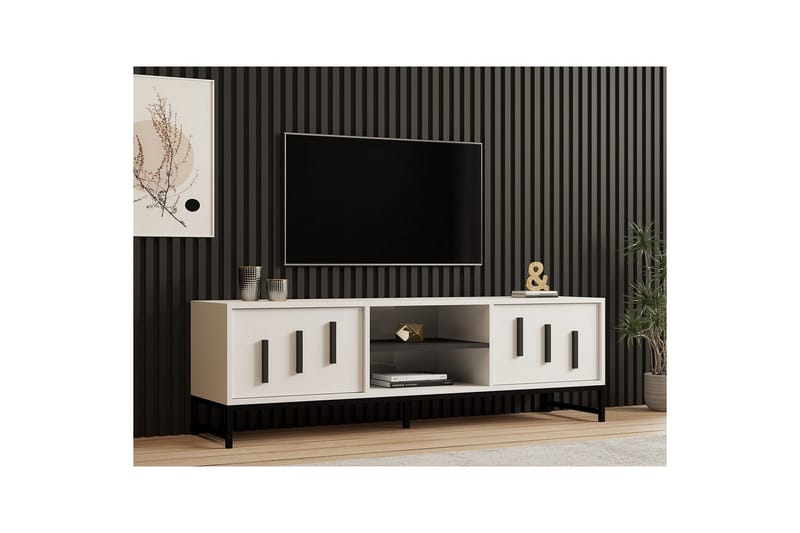 TV-bänk Form Vit - Vit - Möbler - Vardagsrum - Tv-möbler & mediamöbler - Tv-bänkar