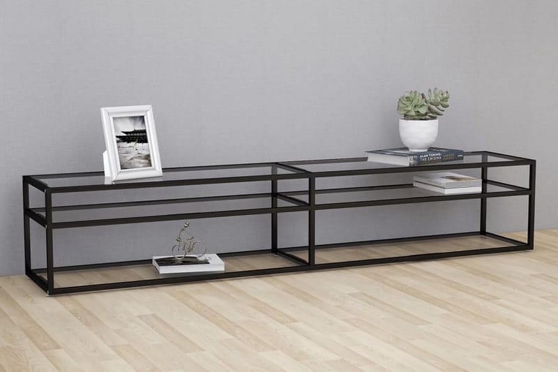 TV-bänk genomskinlig 220x40x40,5 cm härdat glas - Transparent - Möbler - Vardagsrum - Tv-möbler & mediamöbler - Tv-bänkar