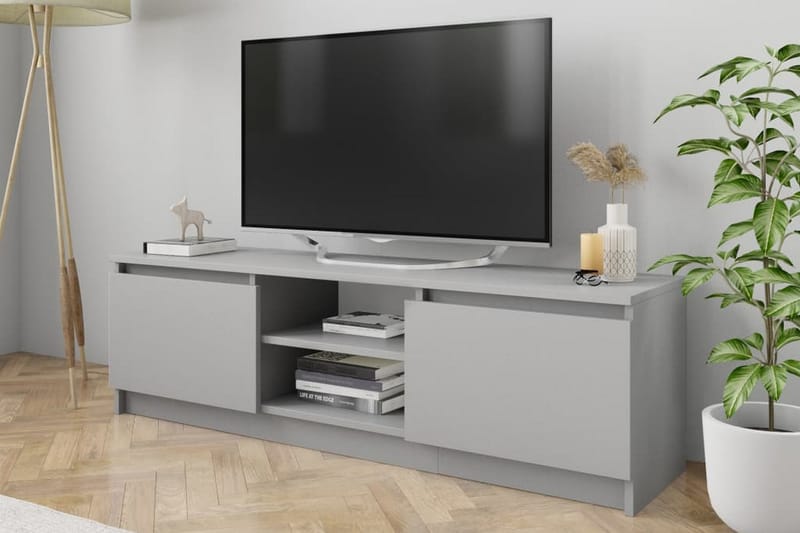 TV-bänk grå 120x30x35,5 cm spånskiva - Grå - Tv-bänkar