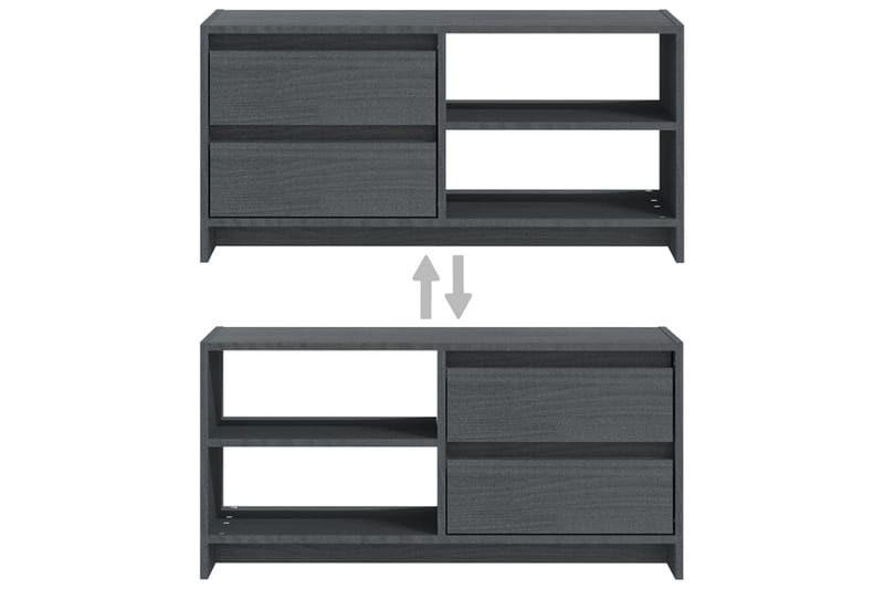 TV-bänk grå 80x31x39 cm massiv furu - Grå - Möbler - Vardagsrum - Tv-möbler & mediamöbler - Tv-bänkar