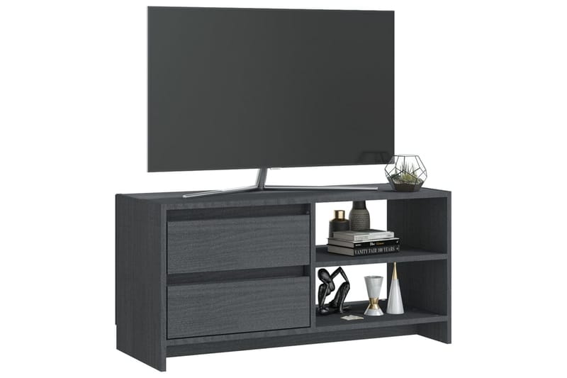 TV-bänk grå 80x31x39 cm massiv furu - Grå - Möbler - Vardagsrum - Tv-möbler & mediamöbler - Tv-bänkar
