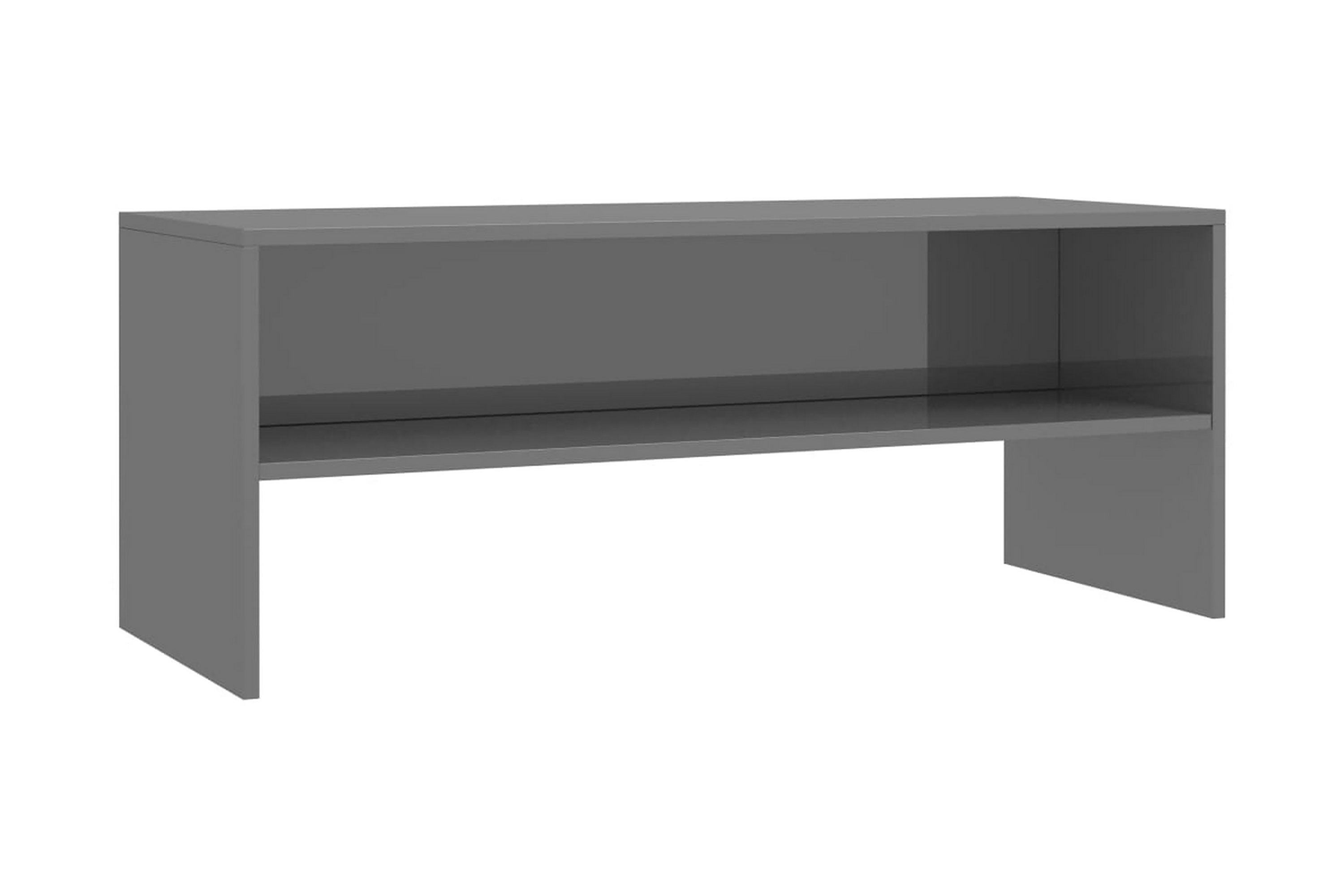 TV-bänk grå högglans 100x40x40 cm spånskiva – Grå