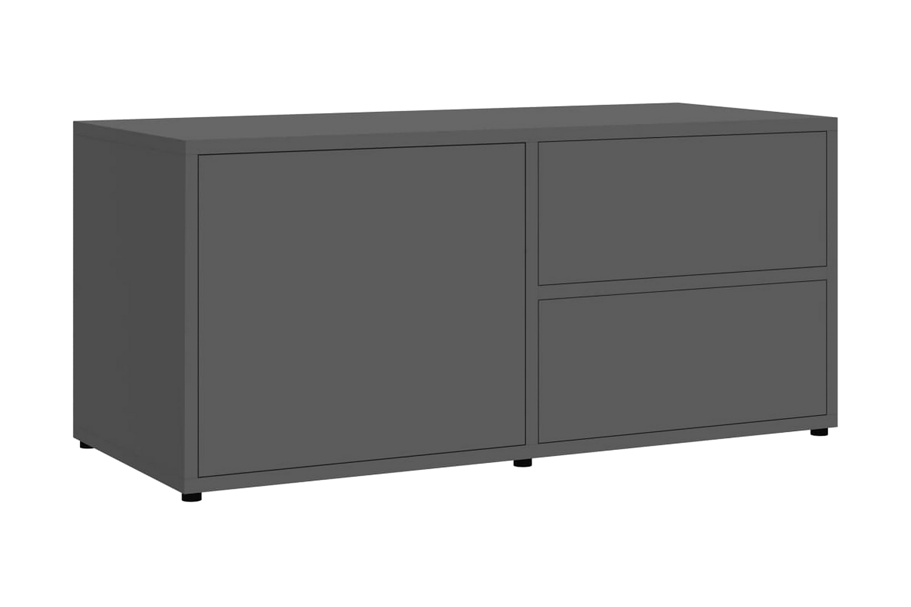 TV-bänk grå högglans 80x34x36 cm spånskiva – Grå