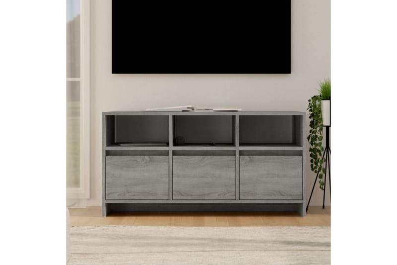TV-bänk grå sonoma-ek 102x37,5x52,5 cm spånskiva - Grå - Tv-bänkar