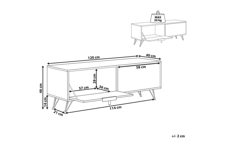 TV-bänk Halston Ljus trä, svart - Ljus trä, svart - Möbler - Vardagsrum - Tv-möbler & mediamöbler - Tv-bänkar