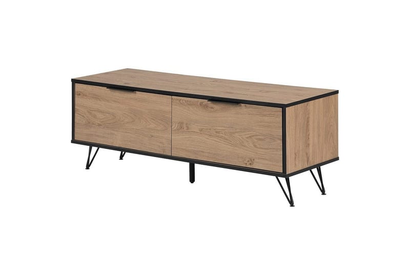 TV-bänk Halston Ljus trä, svart - Ljus trä, svart - Möbler - Vardagsrum - Tv-möbler & mediamöbler - Tv-bänkar