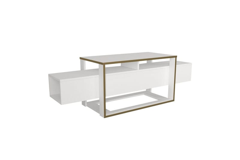 TV-bänk Herb Vit / Rany - Guld/Vit - Möbler - Vardagsrum - Tv-möbler & mediamöbler - Tv-bänkar