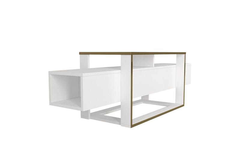 TV-bänk Herb Vit / Rany - Guld/Vit - Möbler - Vardagsrum - Tv-möbler & mediamöbler - Tv-bänkar