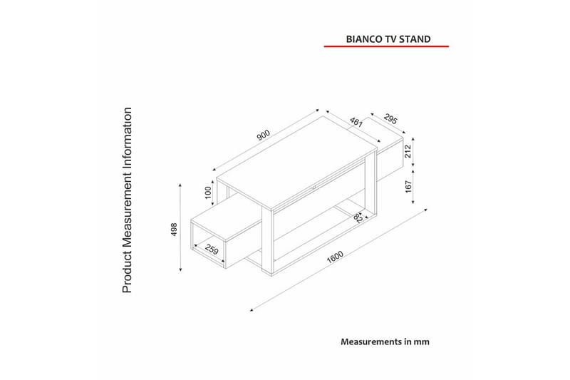 TV-bänk Herb Vit / Rany - Guld/Vit - Möbler - Vardagsrum - Tv-möbler & mediamöbler - Tv-bänkar