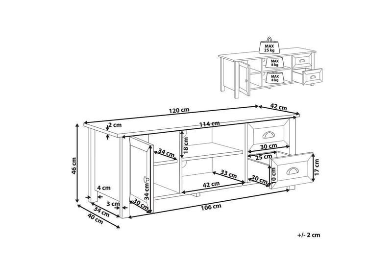 TV-bänk Honolulu Grå - Grå - Möbler - Vardagsrum - Tv-möbler & mediamöbler - Tv-bänkar
