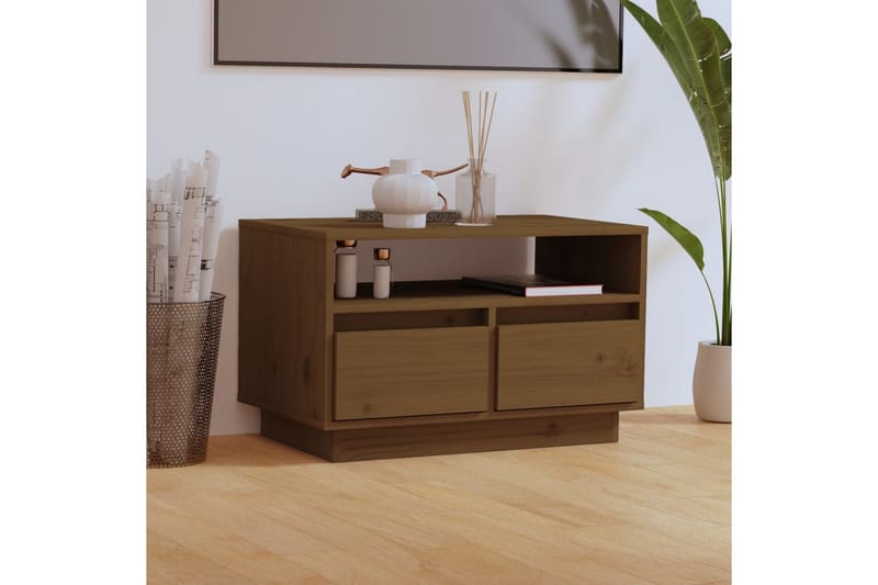 Tv-bänk honungsbrun 60x35x37 cm massiv furu - Brun - Möbler - Vardagsrum - Tv-möbler & mediamöbler - Tv-bänkar