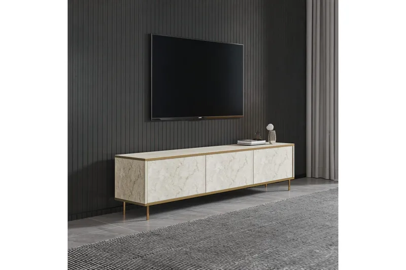 TV-bänk Imaj Travertin / Rany - Guld/Taupe - Möbler - Vardagsrum - Tv-möbler & mediamöbler - Tv-bänkar