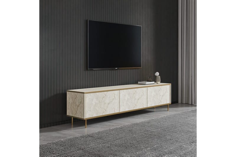 TV-bänk Imaj Travertin / Rany - Guld/Taupe - Möbler - Vardagsrum - Tv-möbler & mediamöbler - Tv-bänkar