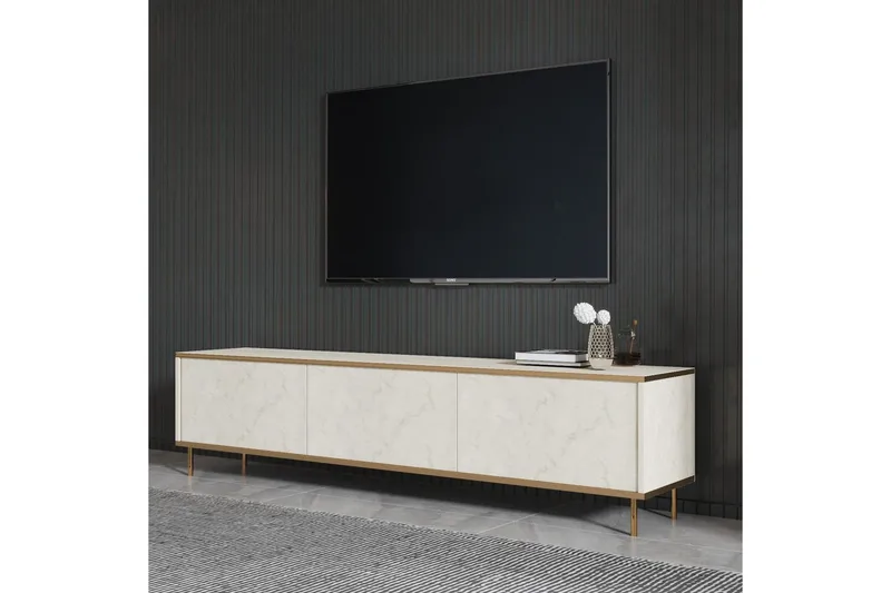 TV-bänk Imaj Travertin / Rany - Guld/Taupe - Möbler - Vardagsrum - Tv-möbler & mediamöbler - Tv-bänkar