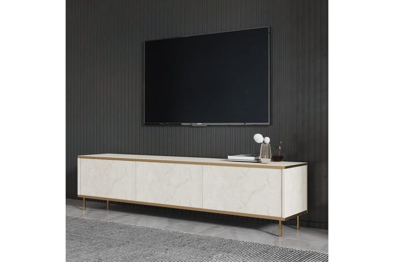 TV-bänk Imaj Travertin / Rany - Guld/Taupe - Möbler - Vardagsrum - Tv-möbler & mediamöbler - Tv-bänkar