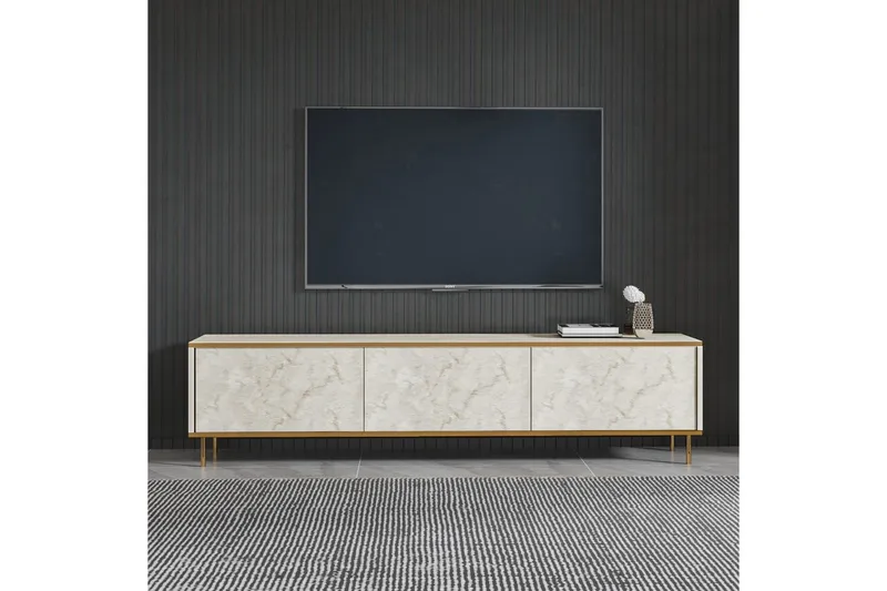 TV-bänk Imaj Travertin / Rany - Guld/Taupe - Möbler - Vardagsrum - Tv-möbler & mediamöbler - Tv-bänkar