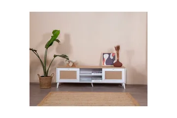 TV-bänk Jatinder Vit / Ek - Natur/Vit - Möbler - Vardagsrum - Tv-möbler & mediamöbler - Tv-bänkar