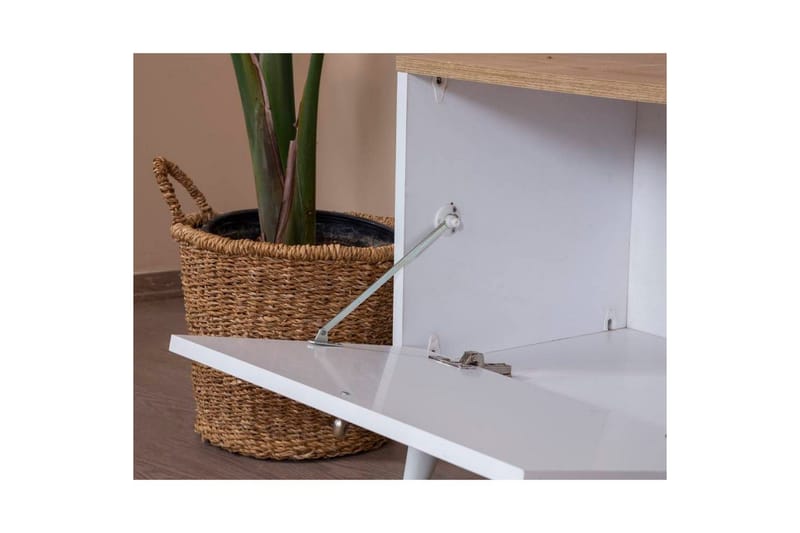 TV-bänk Jatinder Vit / Ek - Natur/Vit - Möbler - Vardagsrum - Tv-möbler & mediamöbler - Tv-bänkar