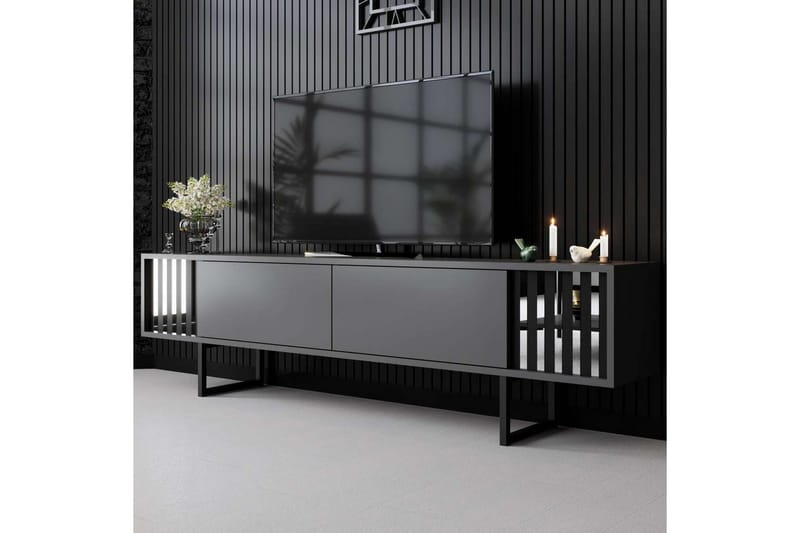 TV-bänk Jeval Antracit / Svart - Antracit / Svart - Möbler - Vardagsrum - Tv-möbler & mediamöbler - Tv-bänkar