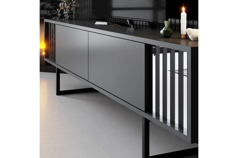 TV-bänk Jeval Antracit / Svart - Antracit / Svart - Möbler - Vardagsrum - Tv-möbler & mediamöbler - Tv-bänkar