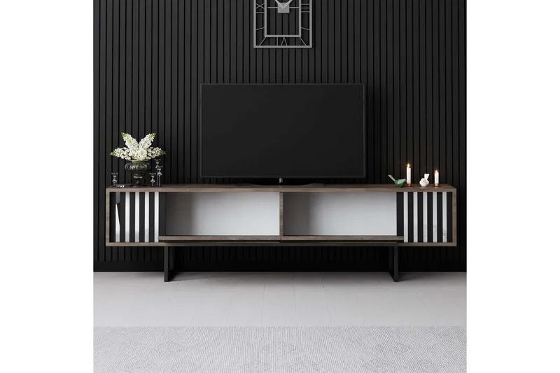 TV-bänk Jeval Valnöt / Svart - Valnöt / Svart - Möbler - Vardagsrum - Tv-möbler & mediamöbler - Tv-bänkar