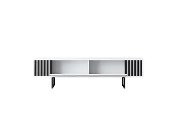 TV-bänk Jeval Vit / Svart - Vit / Svart - Möbler - Vardagsrum - Tv-möbler & mediamöbler - Tv-bänkar