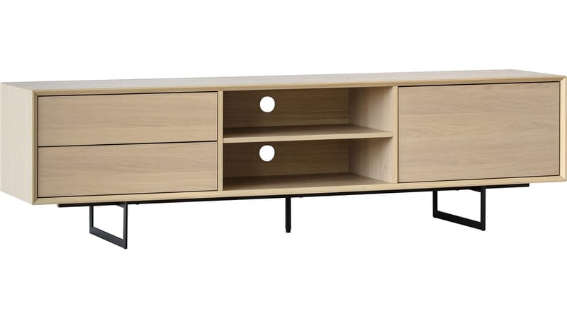 TV-bänk Junionne 180x42x50 cm - Vitpigmenterad vaxlackad fanerad ek - Möbler - Vardagsrum - Tv-möbler & mediamöbler - Tv-bänkar