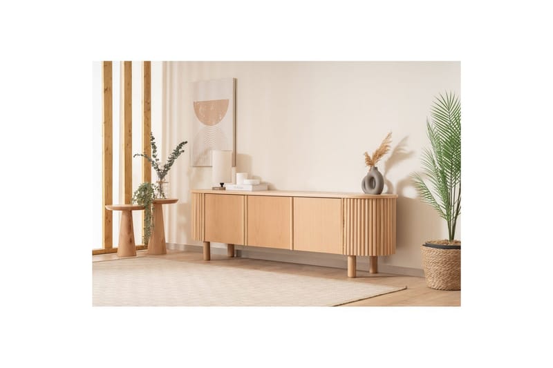 TV-bänk Karela Bok, Ljusfärgat trä