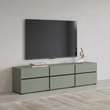 Tv-bänk Kors 3 luckor med 3 lådor - Grön - Svart - Möbler - Vardagsrum - Tv-möbler & mediamöbler - Tv-bänkar