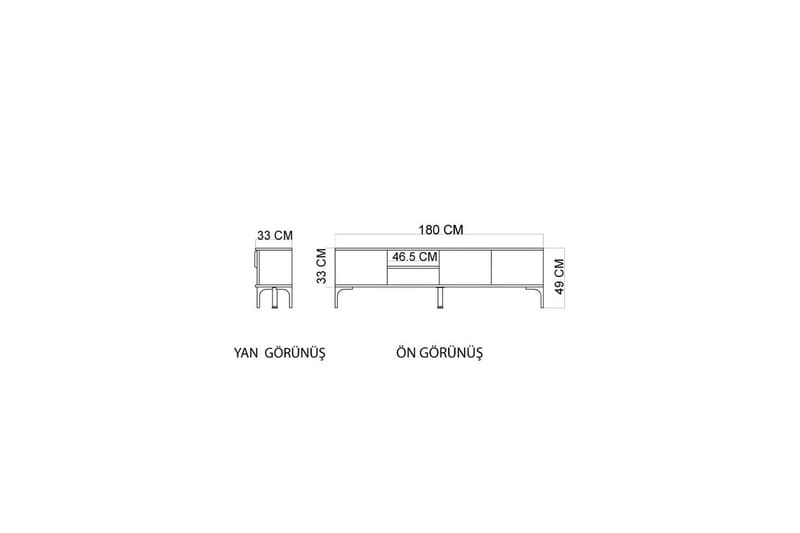 TV-bänk Kunar Vit / Ek - Vit / Ek - Möbler - Vardagsrum - Tv-möbler & mediamöbler - Tv-bänkar