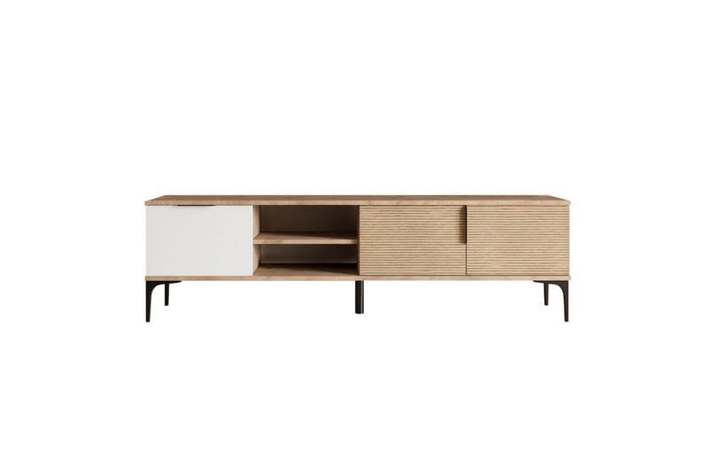 TV-bänk Kunar Vit / Ek, Vit / Ek