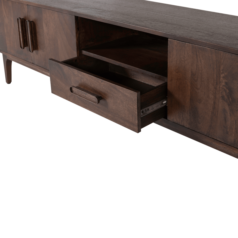 Tv-bänk Liya 200 cm - Mörkbrun - Möbler - Vardagsrum - Tv-möbler & mediamöbler - Tv-skåp