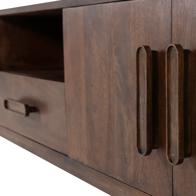 Tv-bänk Liya 200 cm - Mörkbrun - Möbler - Vardagsrum - Tv-möbler & mediamöbler - Tv-skåp