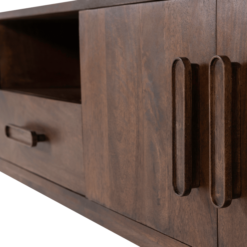 Tv-bänk Liya 200 cm - Mörkbrun - Möbler - Vardagsrum - Tv-möbler & mediamöbler - Tv-skåp