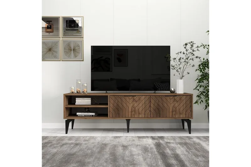 TV-bänk Lyven Valnöt - Valnöt - Möbler - Vardagsrum - Tv-möbler & mediamöbler - Tv-bänkar