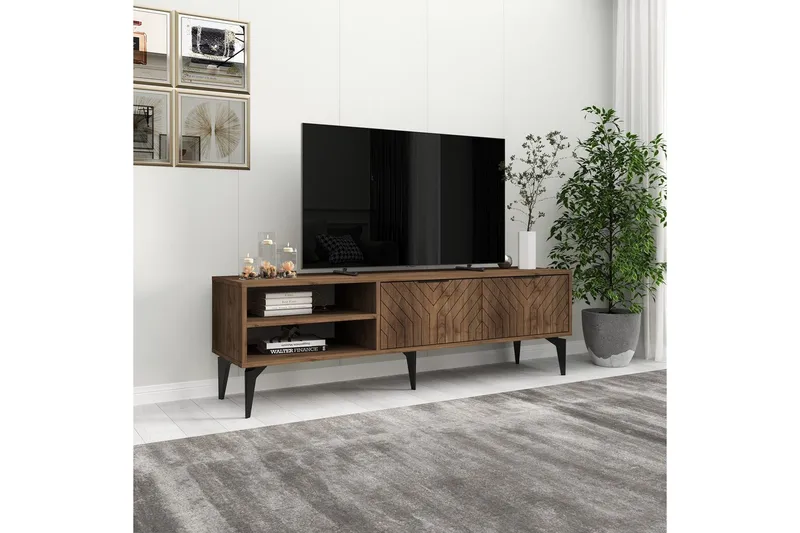 TV-bänk Lyven Valnöt - Valnöt - Möbler - Vardagsrum - Tv-möbler & mediamöbler - Tv-bänkar