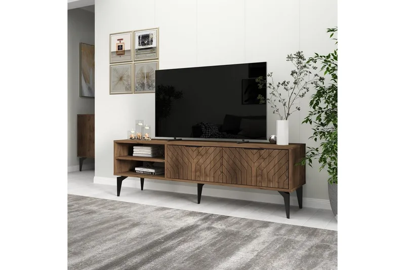 TV-bänk Lyven Valnöt - Valnöt - Möbler - Vardagsrum - Tv-möbler & mediamöbler - Tv-bänkar