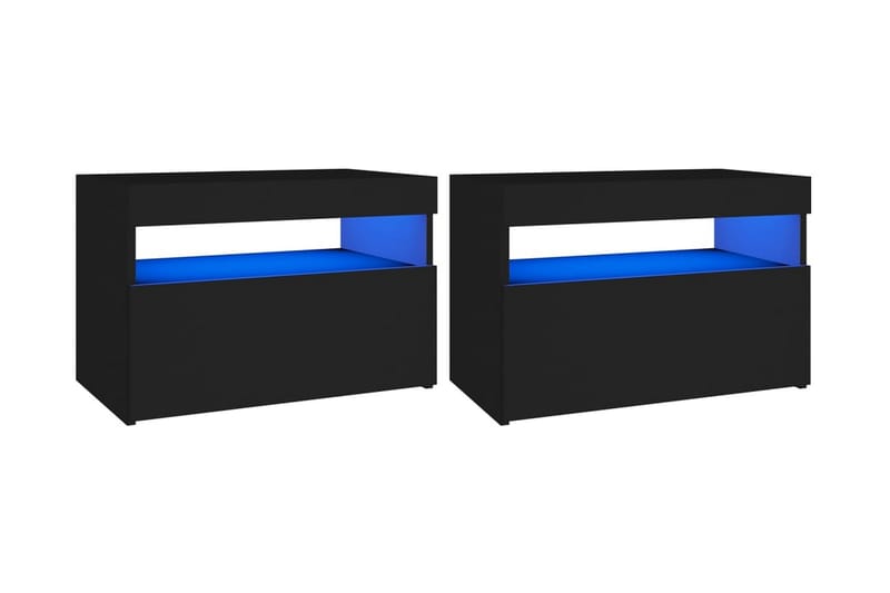 TV-bänk med LED-belysning 2 delar svart 60x35x40 cm - Svart - Tv-bänkar