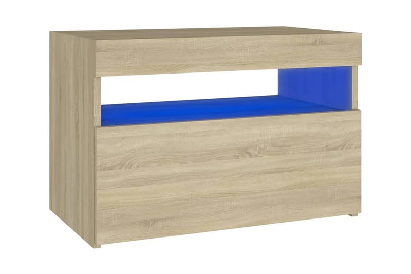 TV-bänk med LED-belysning sonoma-ek 60x35x40 cm - Brun - Tv-bänkar