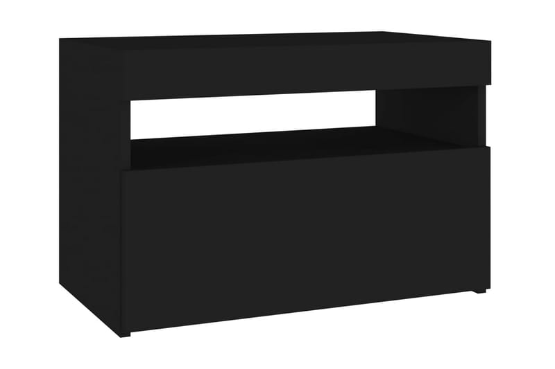 TV-bänk med LED-belysning svart 60x35x40 cm - Svart - Tv-bänkar