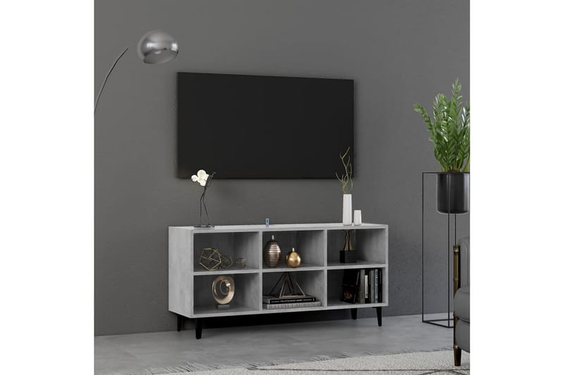 TV-bänk med metallben betonggrå 103,5x30x50 cm - Grå - Möbler - Vardagsrum - Tv-möbler & mediamöbler - Tv-bänkar