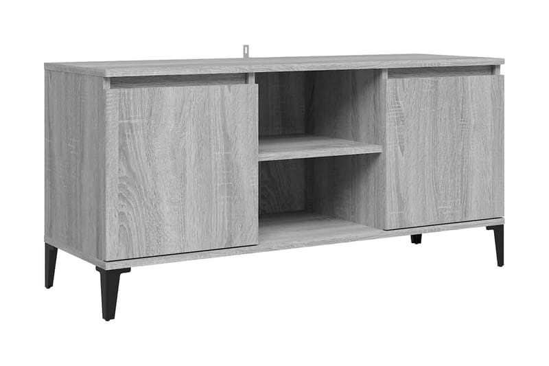TV-bänk med metallben grå sonoma 103,5x35x50 cm - Grå - Möbler - Vardagsrum - Tv-möbler & mediamöbler - Tv-bänkar